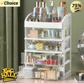 Large Makeup Organizer with Drawers – Desktop Cosmetic Storage Box, Multi-Layer, White (1/2/3/4 Layers)