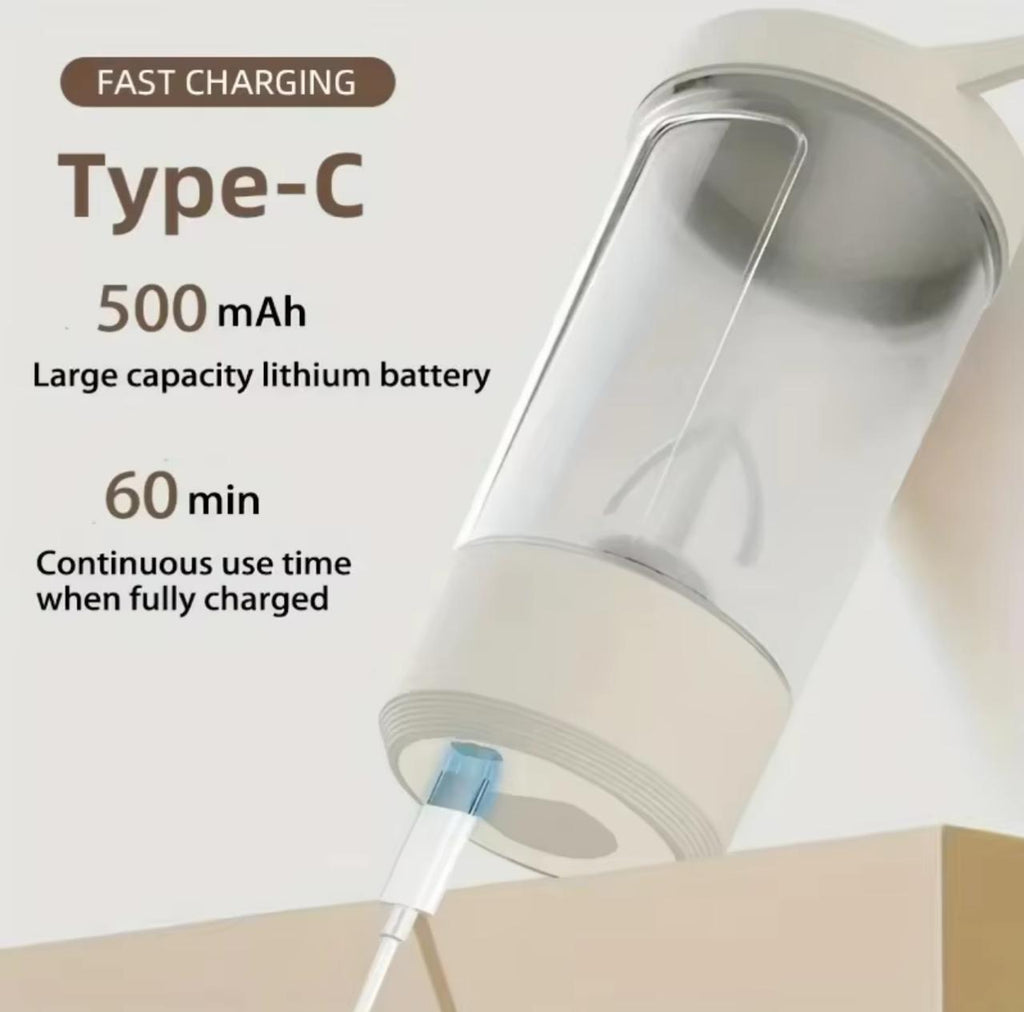 Electric Coffee Blender Cup 450ml - IPX4 Waterproof with Type-C Charging