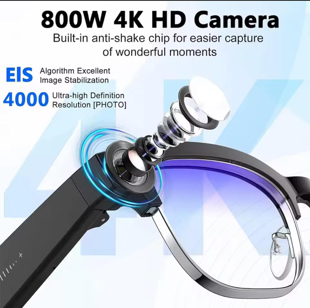 W630 AI Smart Glasses – 4K HD Camera, AI Real-Time Translation & Bluetooth Audio