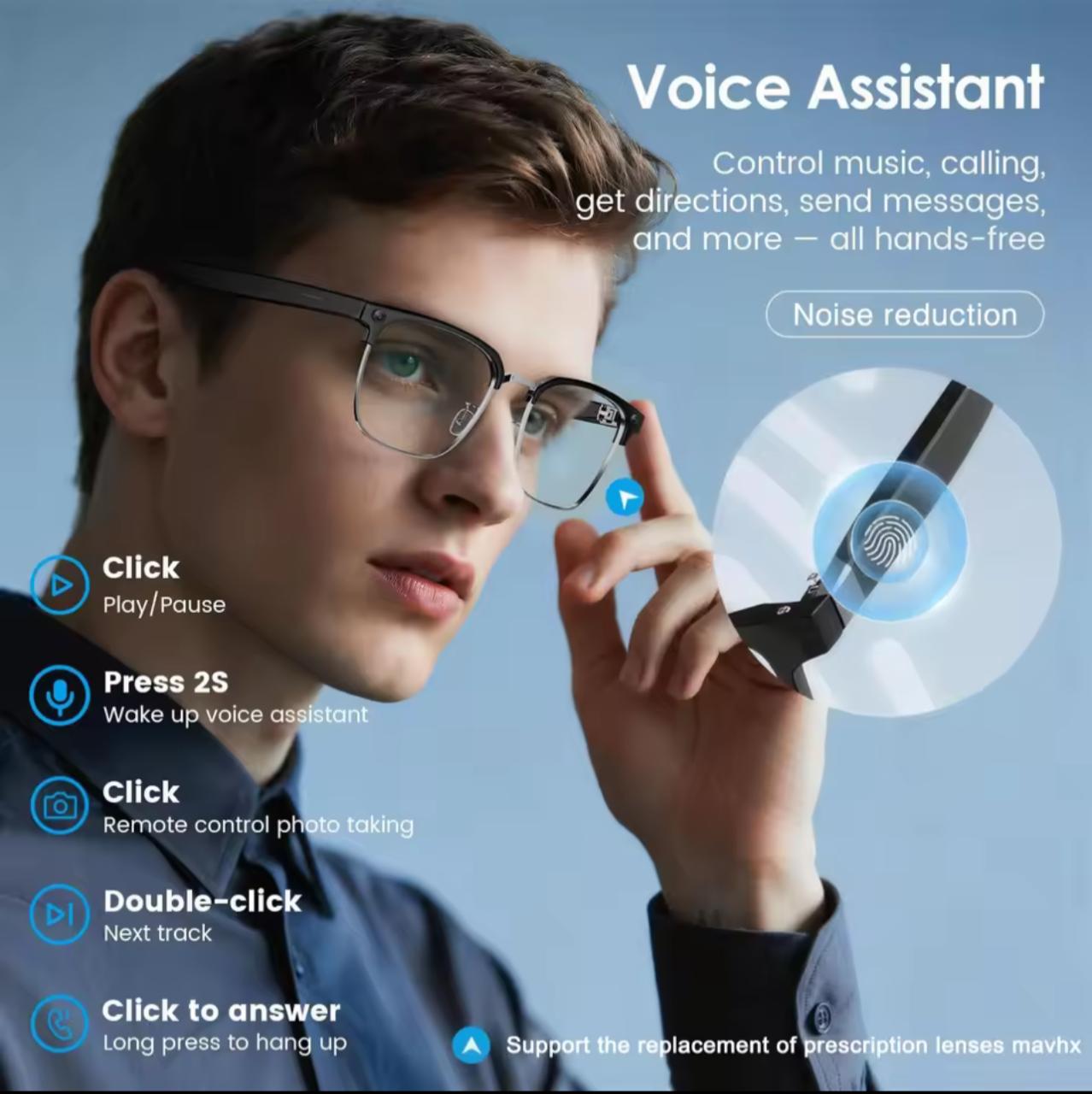 W630 AI Smart Glasses – 4K HD Camera, AI Real-Time Translation & Bluetooth Audio