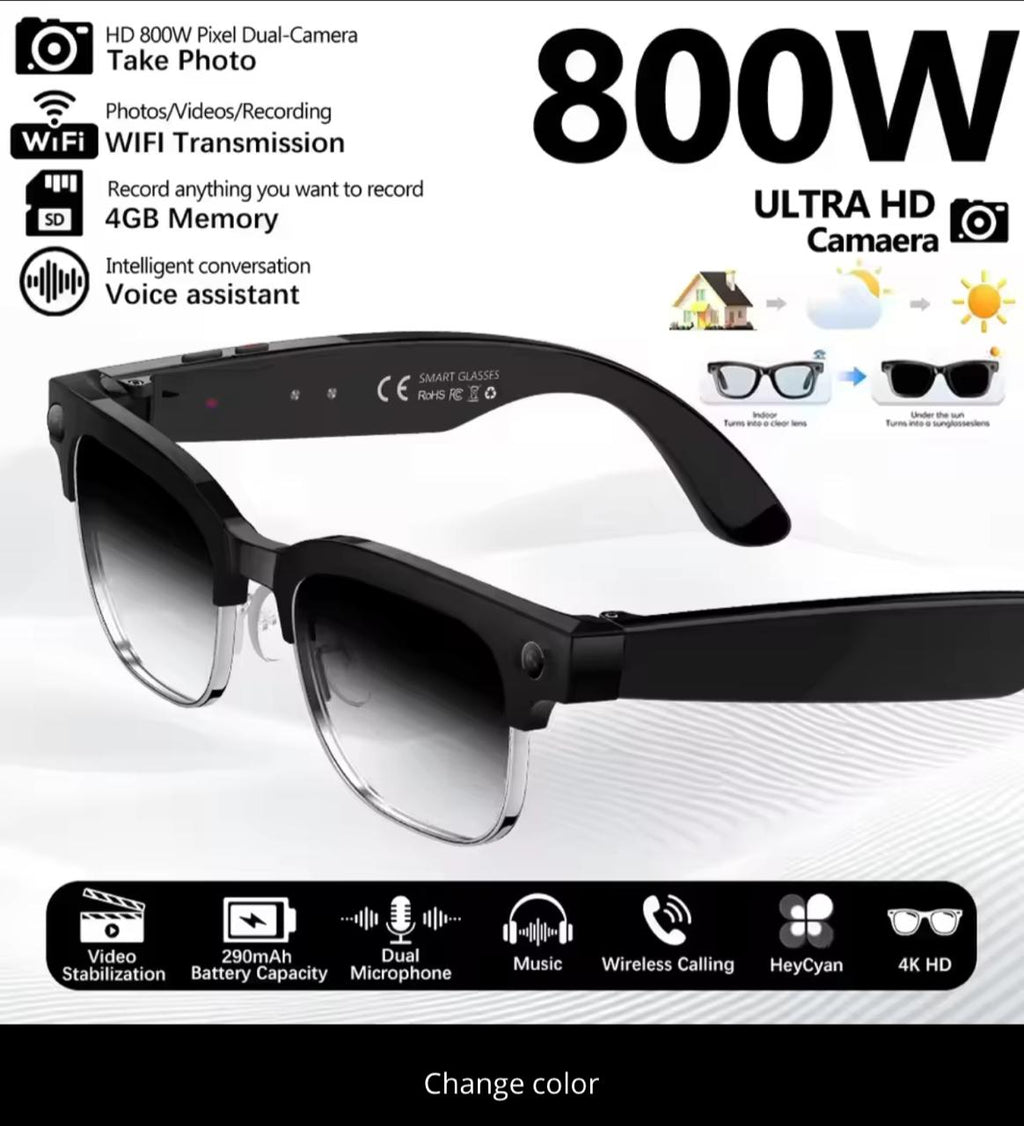 W630 AI Smart Glasses – 4K HD Camera, AI Real-Time Translation & Bluetooth Audio