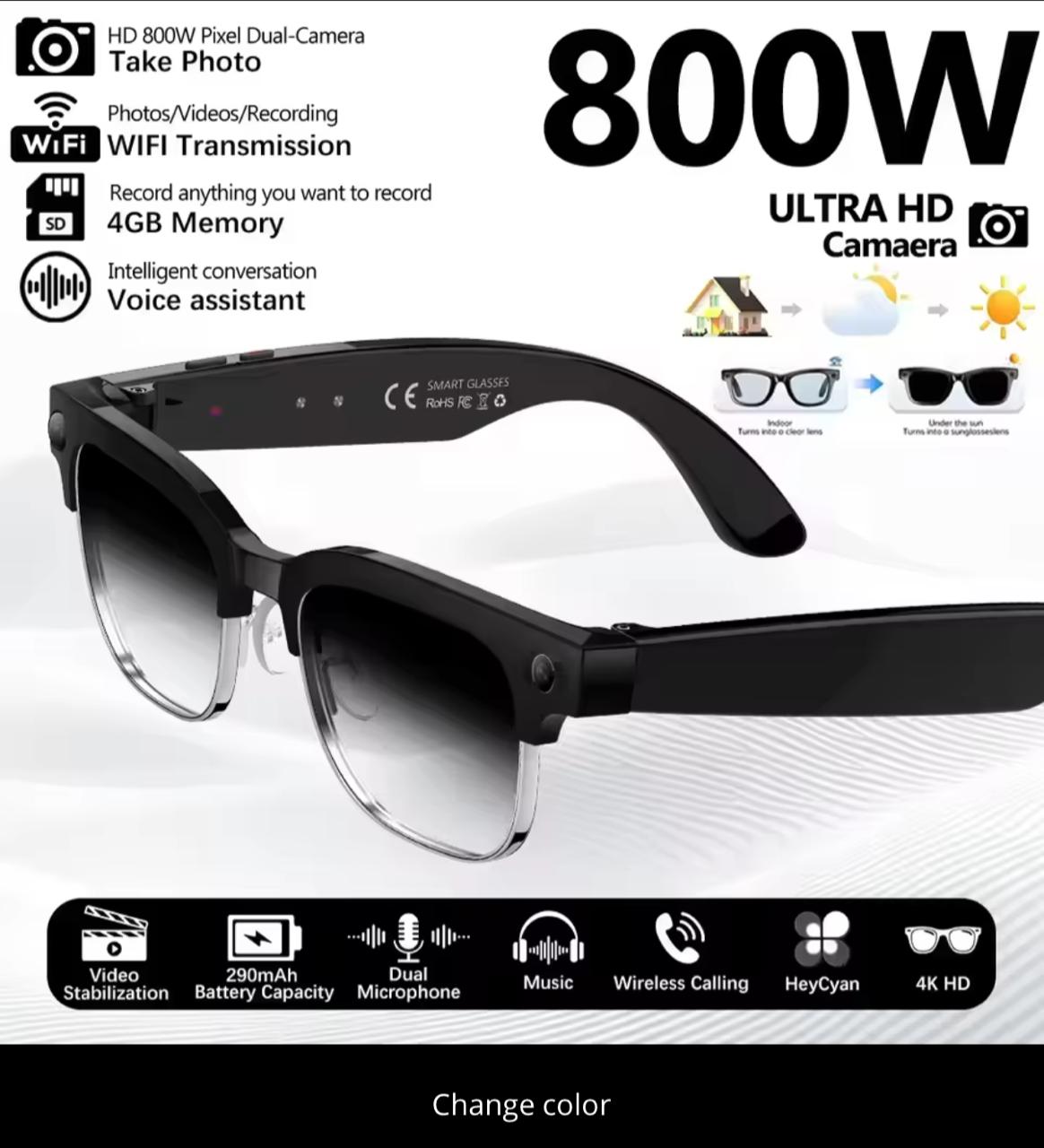 W630 AI Smart Glasses – 4K HD Camera, AI Real-Time Translation & Bluetooth Audio