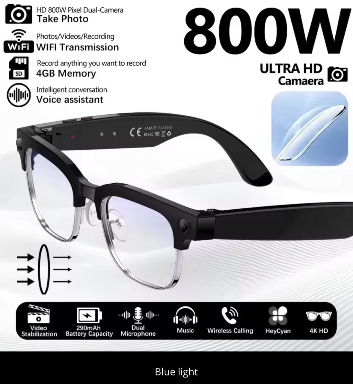 W630 AI Smart Glasses – 4K HD Camera, AI Real-Time Translation & Bluetooth Audio