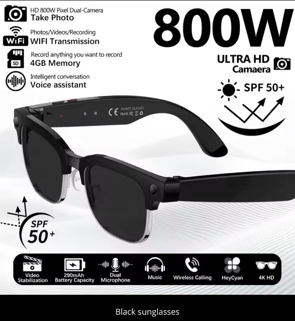 W630 AI Smart Glasses – 4K HD Camera, AI Real-Time Translation & Bluetooth Audio