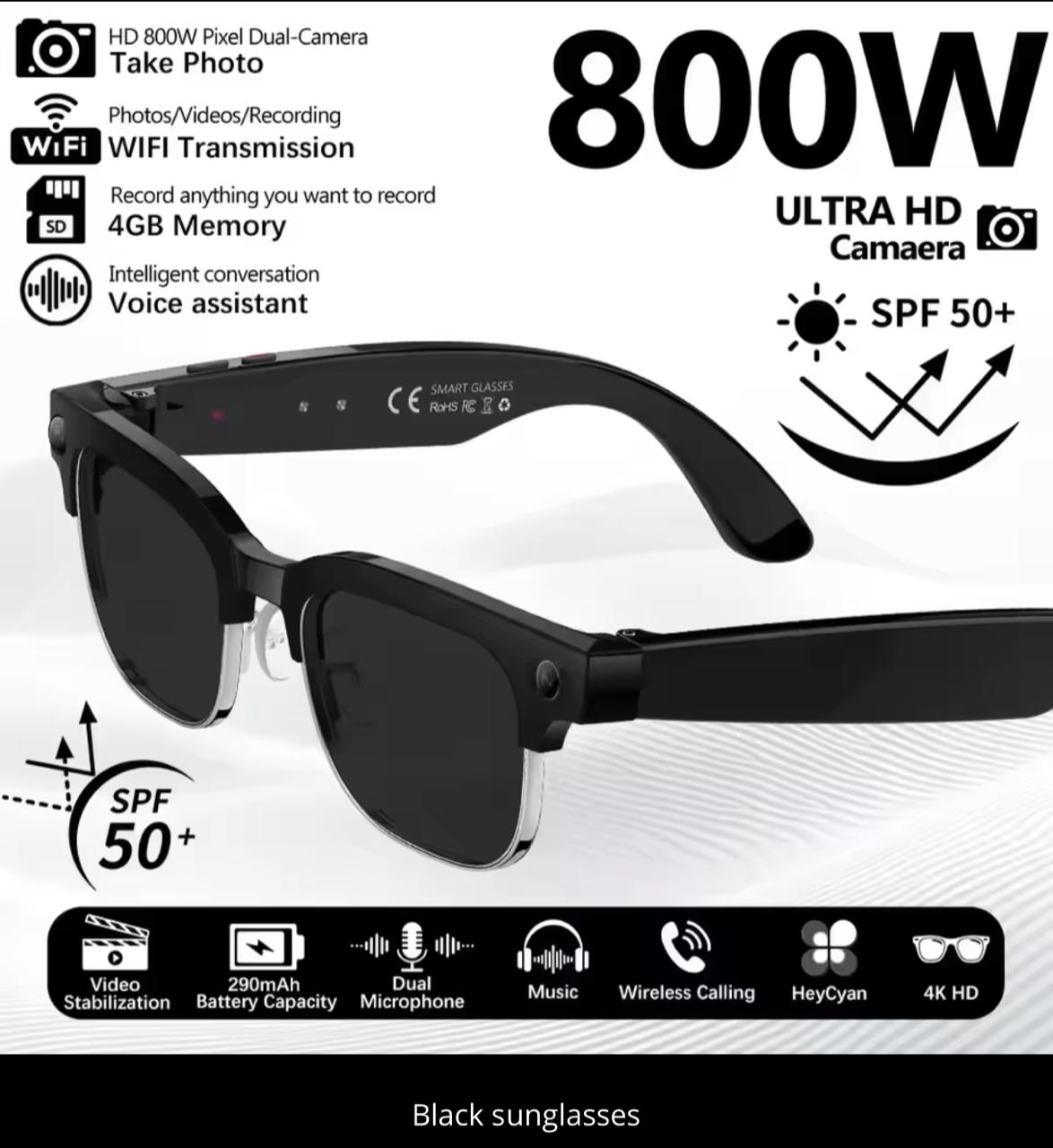 W630 AI Smart Glasses – 4K HD Camera, AI Real-Time Translation & Bluetooth Audio