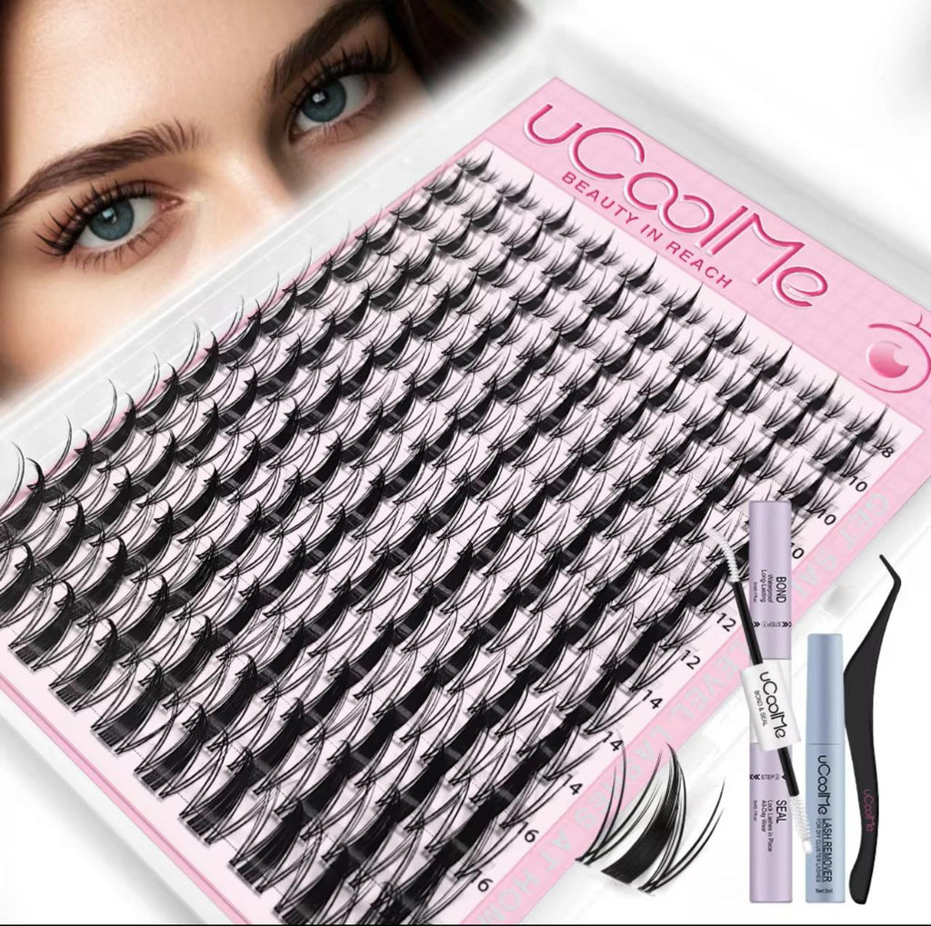 uCoolMe DIY Cluster Lash Extension Kit – Bond & Seal + Remover + Tweezers