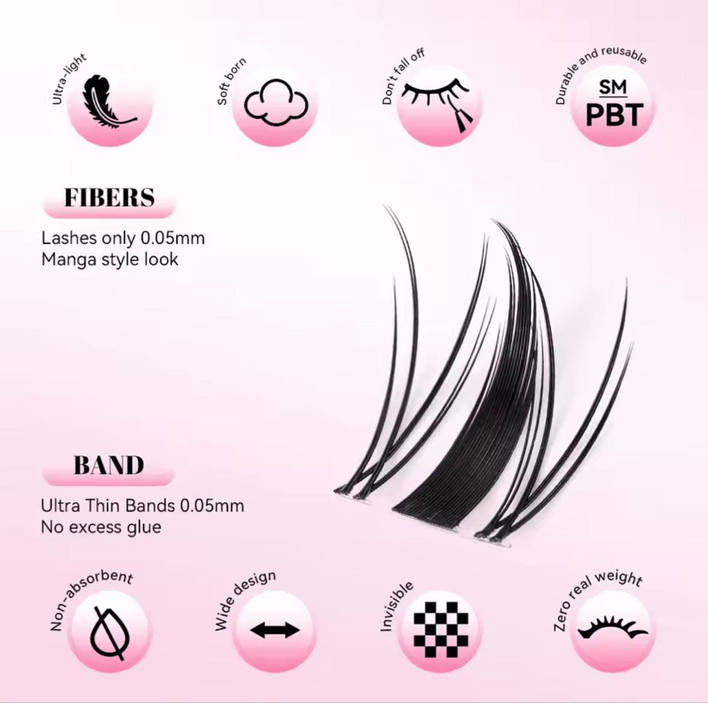 uCoolMe DIY Cluster Lash Extension Kit – Bond & Seal + Remover + Tweezers