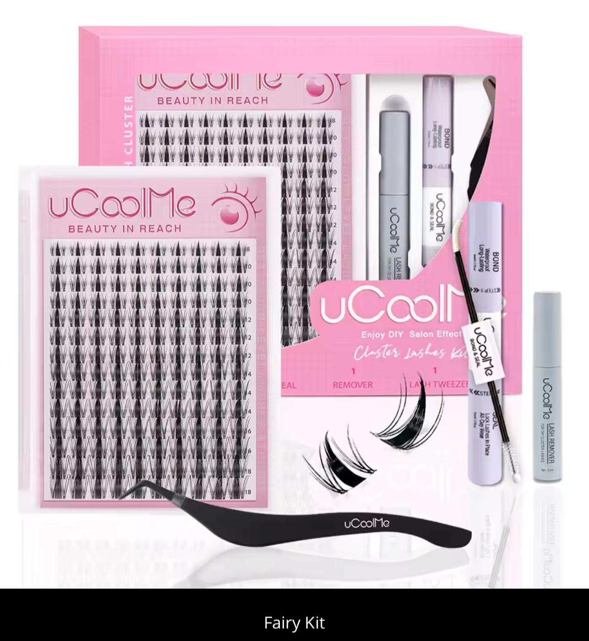 uCoolMe DIY Cluster Lash Extension Kit – Bond & Seal + Remover + Tweezers