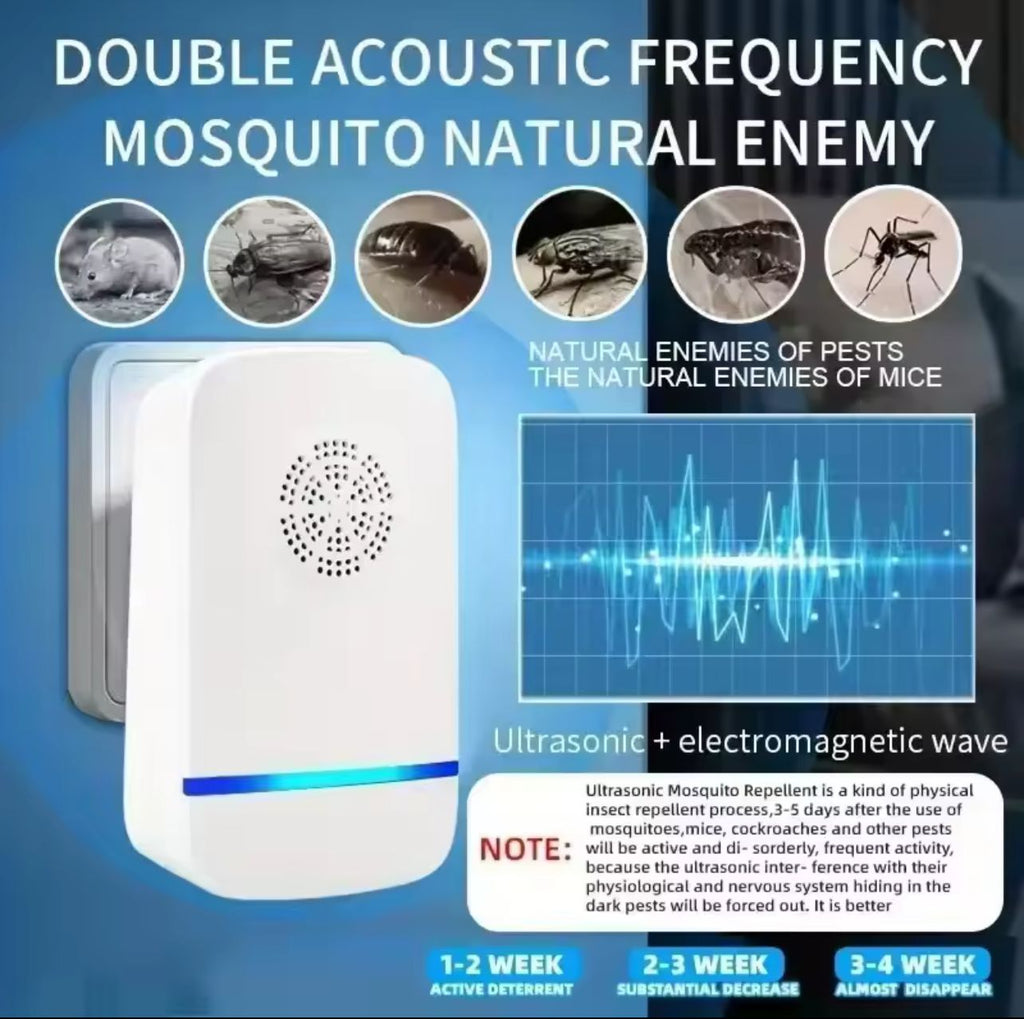 Ultrasonic Pest Repeller – Double Acoustic Frequency | Plug-In Indoor Pest Control