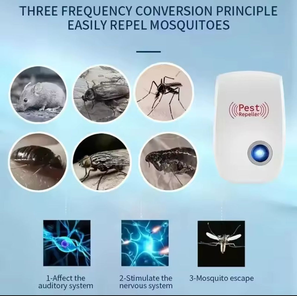 Ultrasonic Pest Repeller – Double Acoustic Frequency | Plug-In Indoor Pest Control