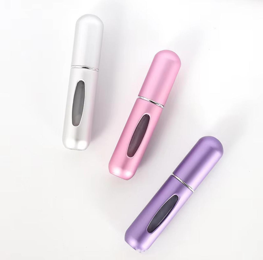 Mini Refillable Perfume Spray Bottle – 5ml | Travel Atomizer | Rose Gold, Black, Blue & More