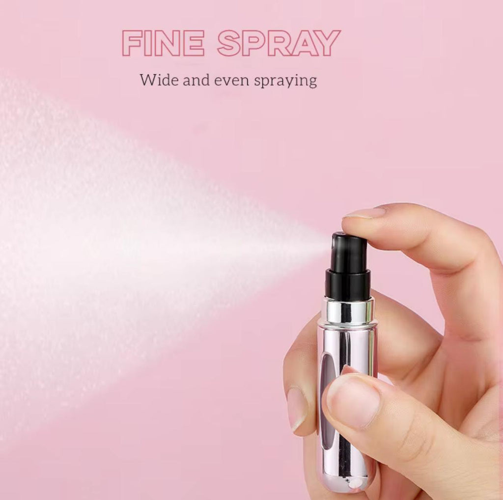 Mini Refillable Perfume Spray Bottle – 5ml | Travel Atomizer | Rose Gold, Black, Blue & More