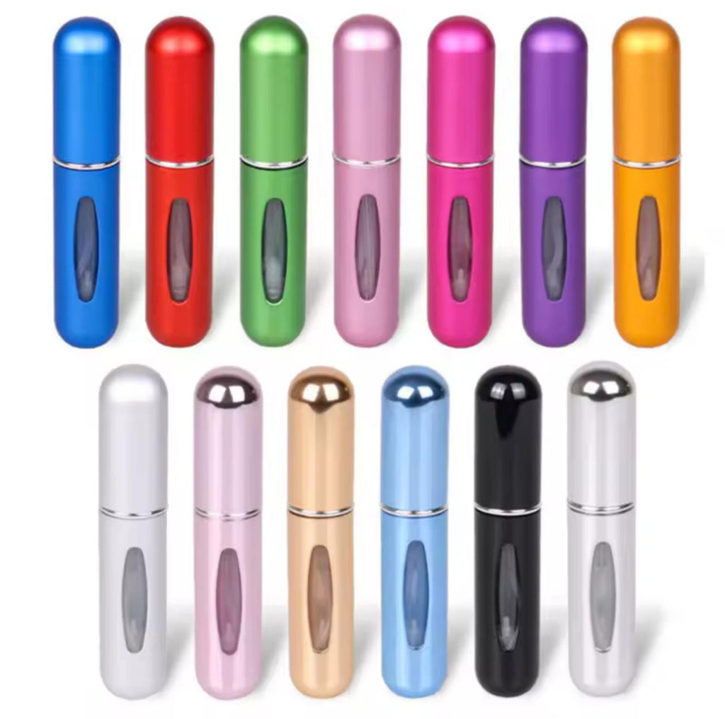Mini Refillable Perfume Spray Bottle – 5ml | Travel Atomizer | Rose Gold, Black, Blue & More