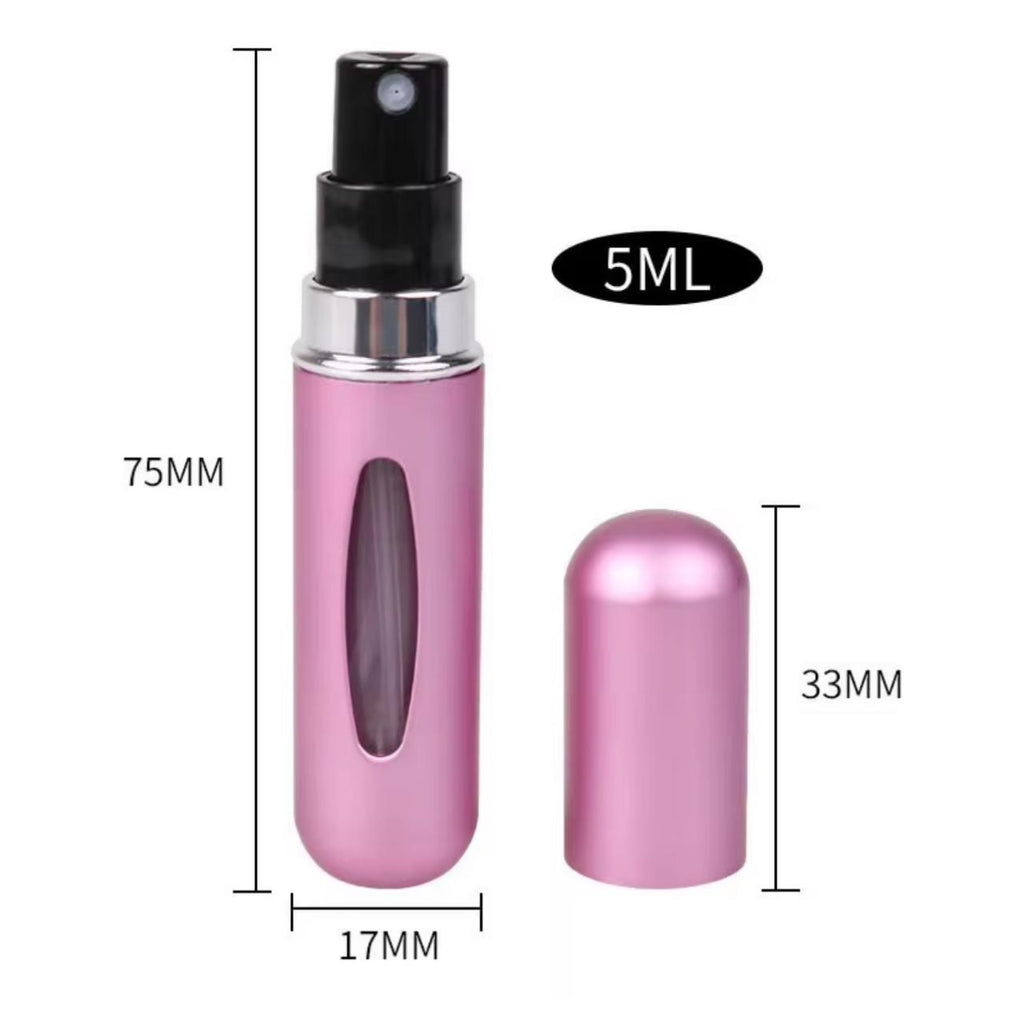 Mini Refillable Perfume Spray Bottle – 5ml | Travel Atomizer | Rose Gold, Black, Blue & More