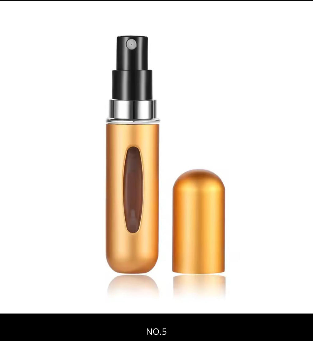Mini Refillable Perfume Spray Bottle – 5ml | Travel Atomizer | Rose Gold, Black, Blue & More