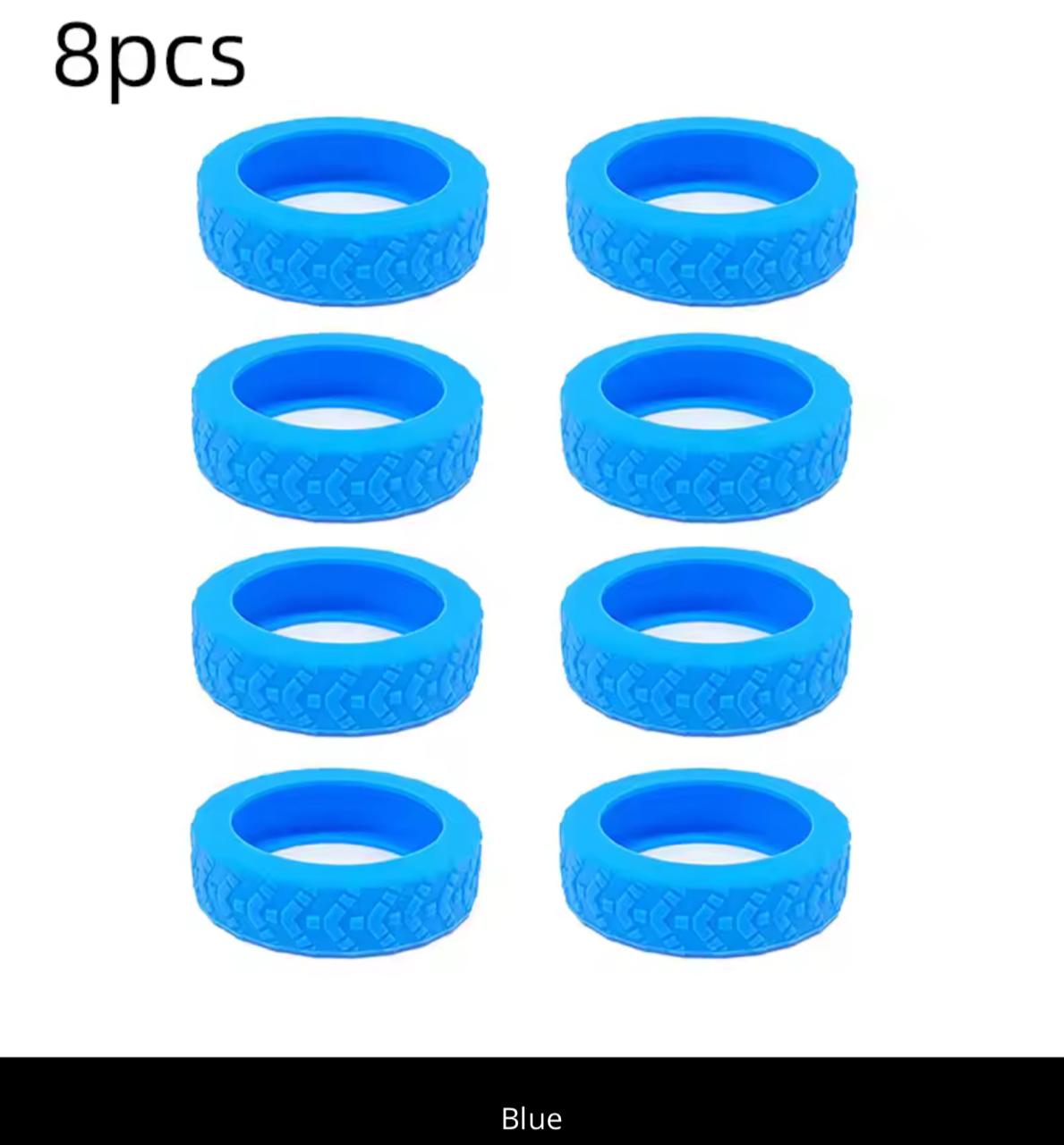 Silicone Tire-Shaped Finger Rings – 8pcs | Fun Stacking Rings | Multiple Colors