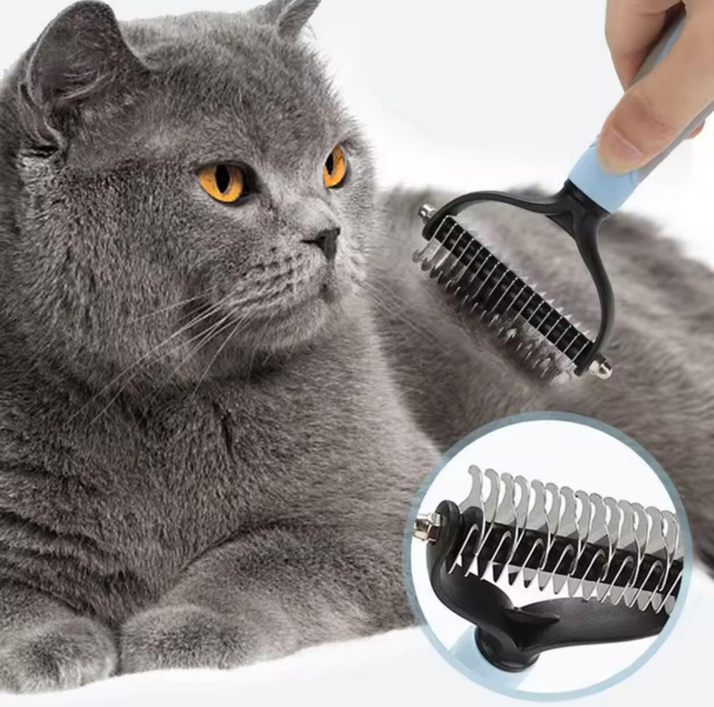 Pet Dematting Comb & Undercoat Rake – Dual-Sided | Cats & Dogs | S & L Size