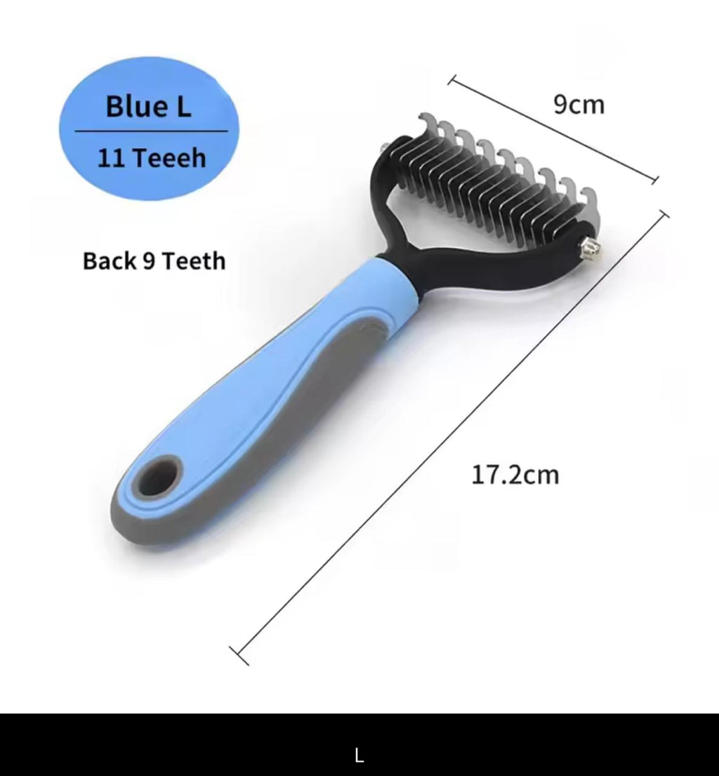 Pet Dematting Comb & Undercoat Rake – Dual-Sided | Cats & Dogs | S & L Size