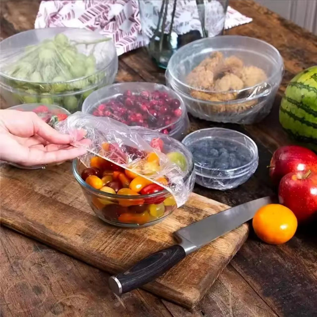 Disposable Elastic Food Cover – 100pcs | Stretch Wrap | Fridge & Microwave Safe | 36cm