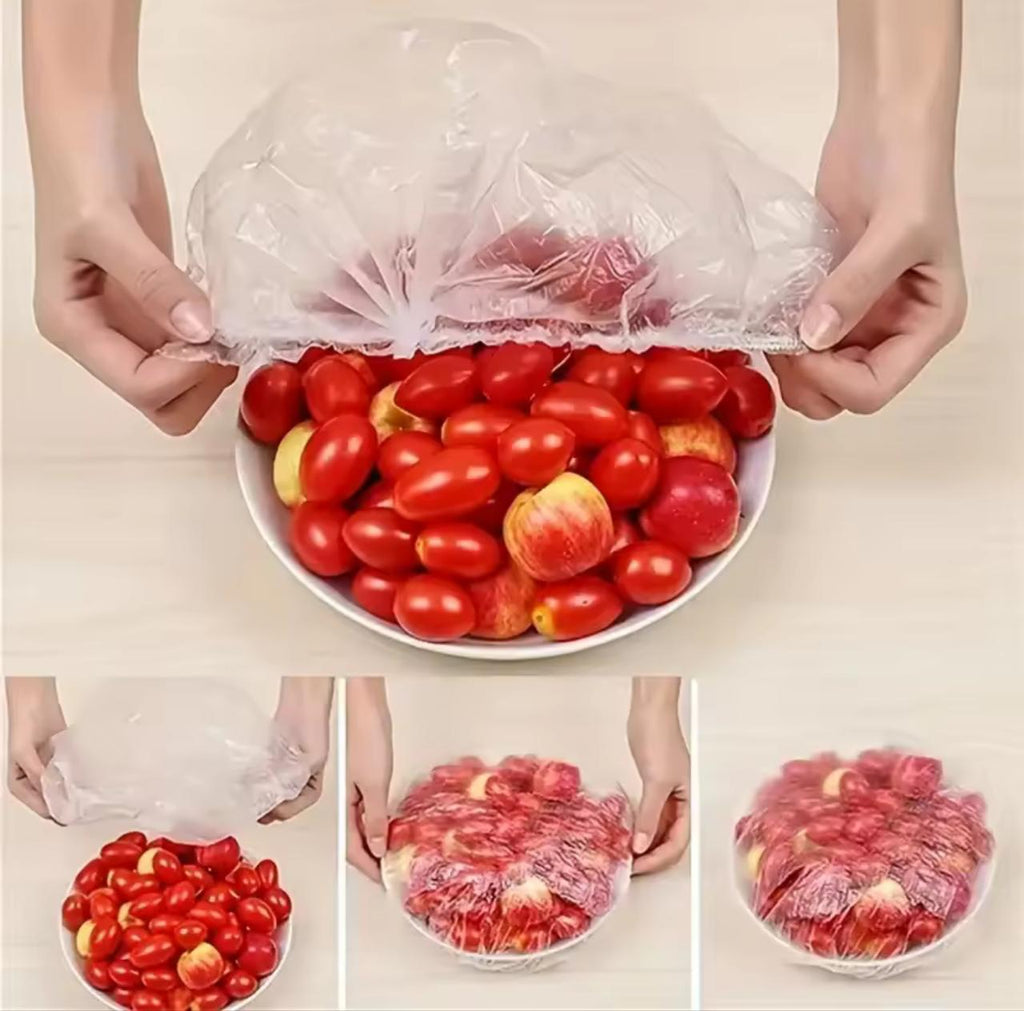 Disposable Elastic Food Cover – 100pcs | Stretch Wrap | Fridge & Microwave Safe | 36cm