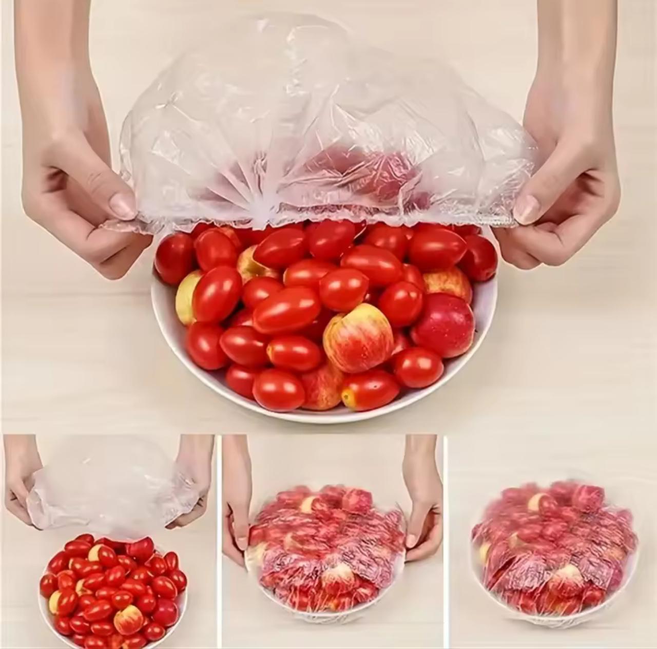 Disposable Elastic Food Cover – 100pcs | Stretch Wrap | Fridge & Microwave Safe | 36cm