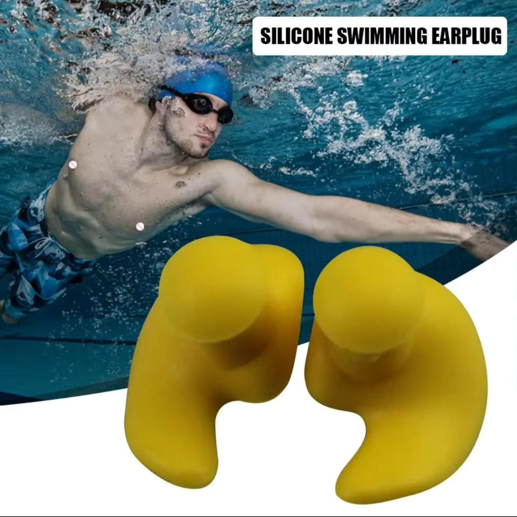 Silicone Swimming Ear Plugs – Waterproof & Noise Reduction | Blue, White, Yellow, Black, Pink