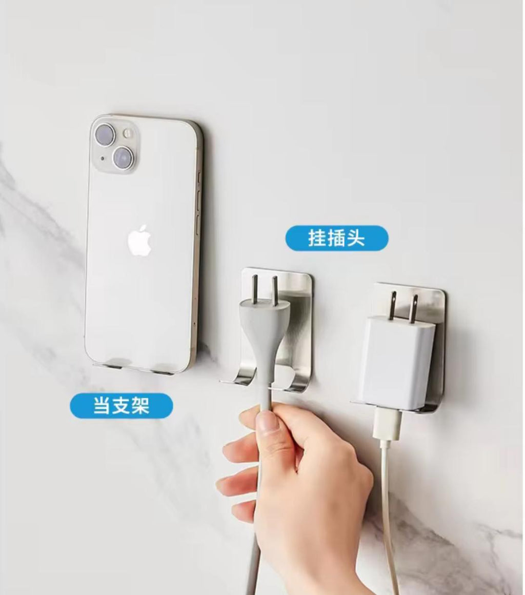 Self-Adhesive Razor Holder Wall Hook – No Drilling | 3M Adhesive | Stainless Steel & Plastic | Silver & Black