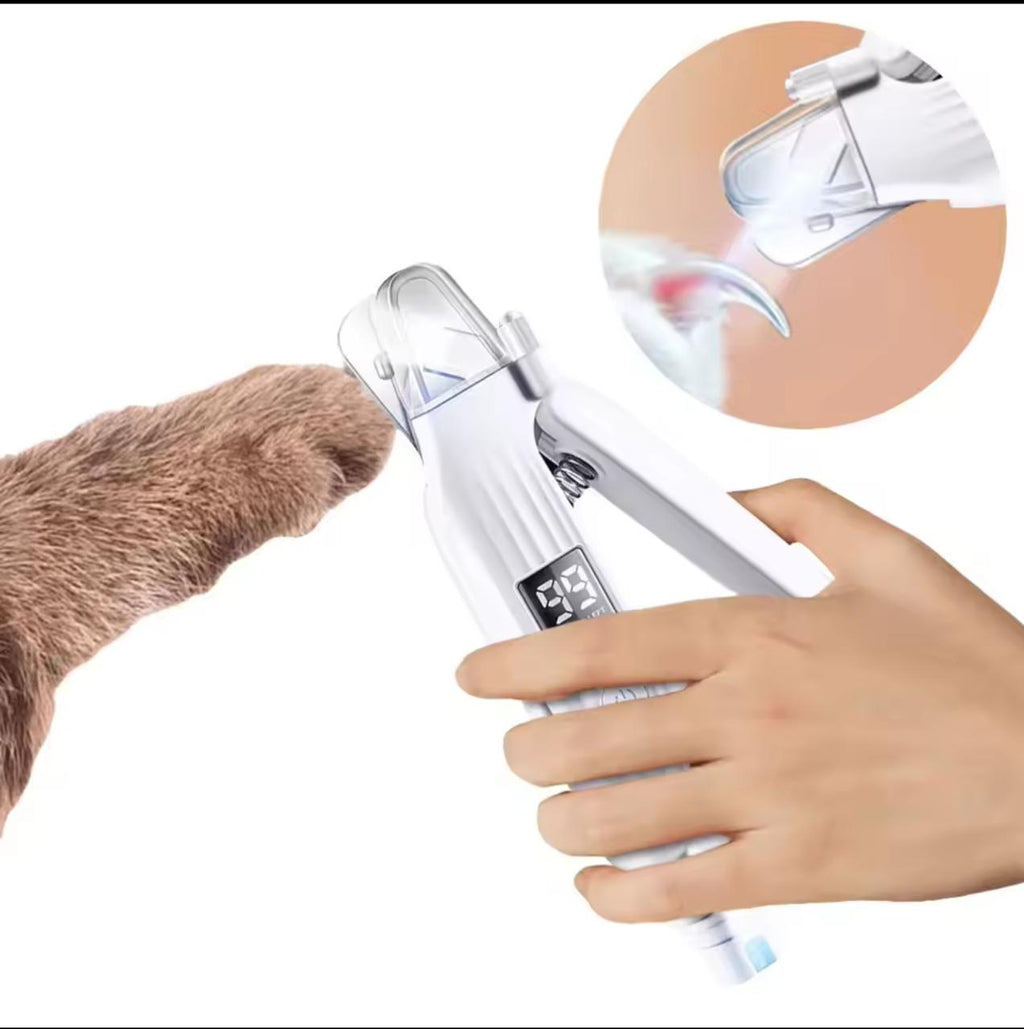 2-in-1 Electric Pet Nail Grinder & Clipper – LED Blood Line Detection, LCD Battery Display
