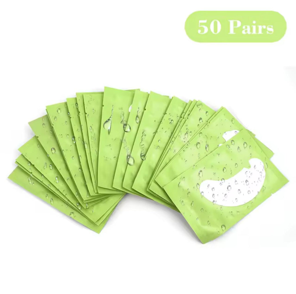Hydrogel Eye Patches for Eyelash Extensions – 50 Pairs | 3-Layer Under Eye Pads | Lint-Free | 5 Colors