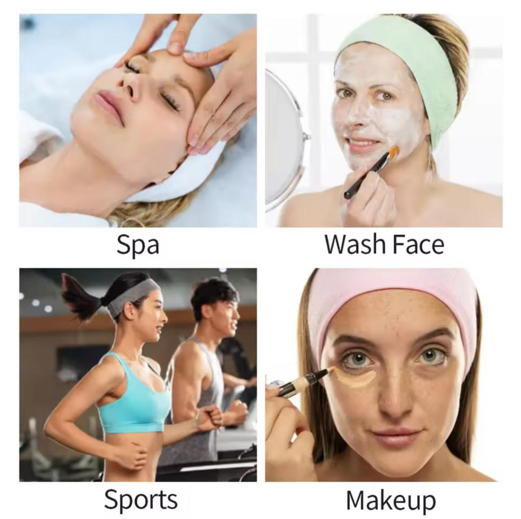 Adjustable Makeup Headband – Soft Spa Hair Band with Velcro