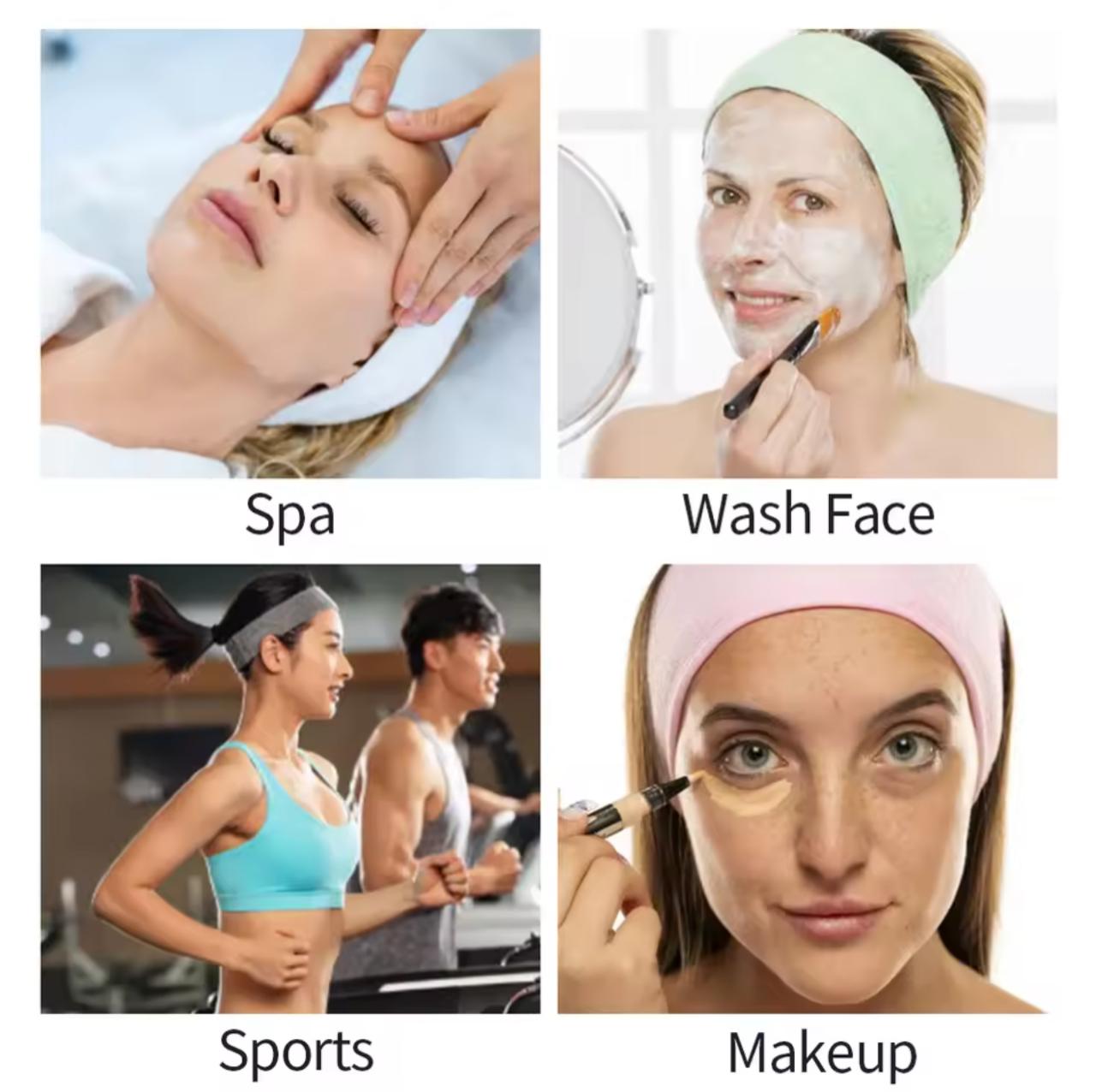Adjustable Makeup Headband – Soft Spa Hair Band with Velcro