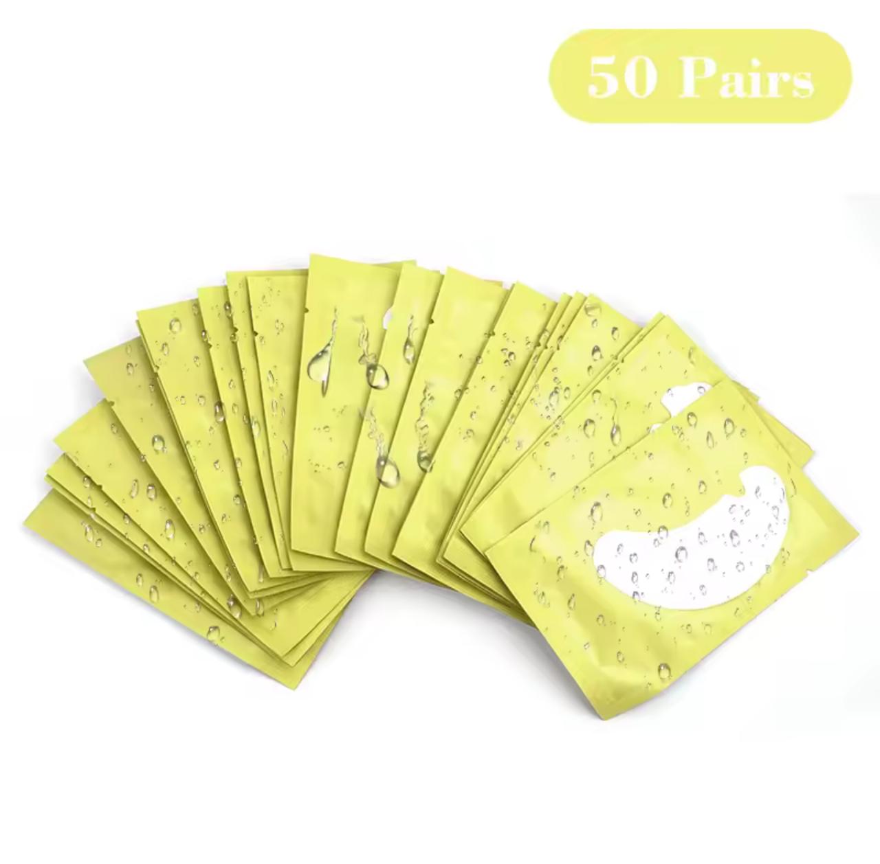 Hydrogel Eye Patches for Eyelash Extensions – 50 Pairs | 3-Layer Under Eye Pads | Lint-Free | 5 Colors