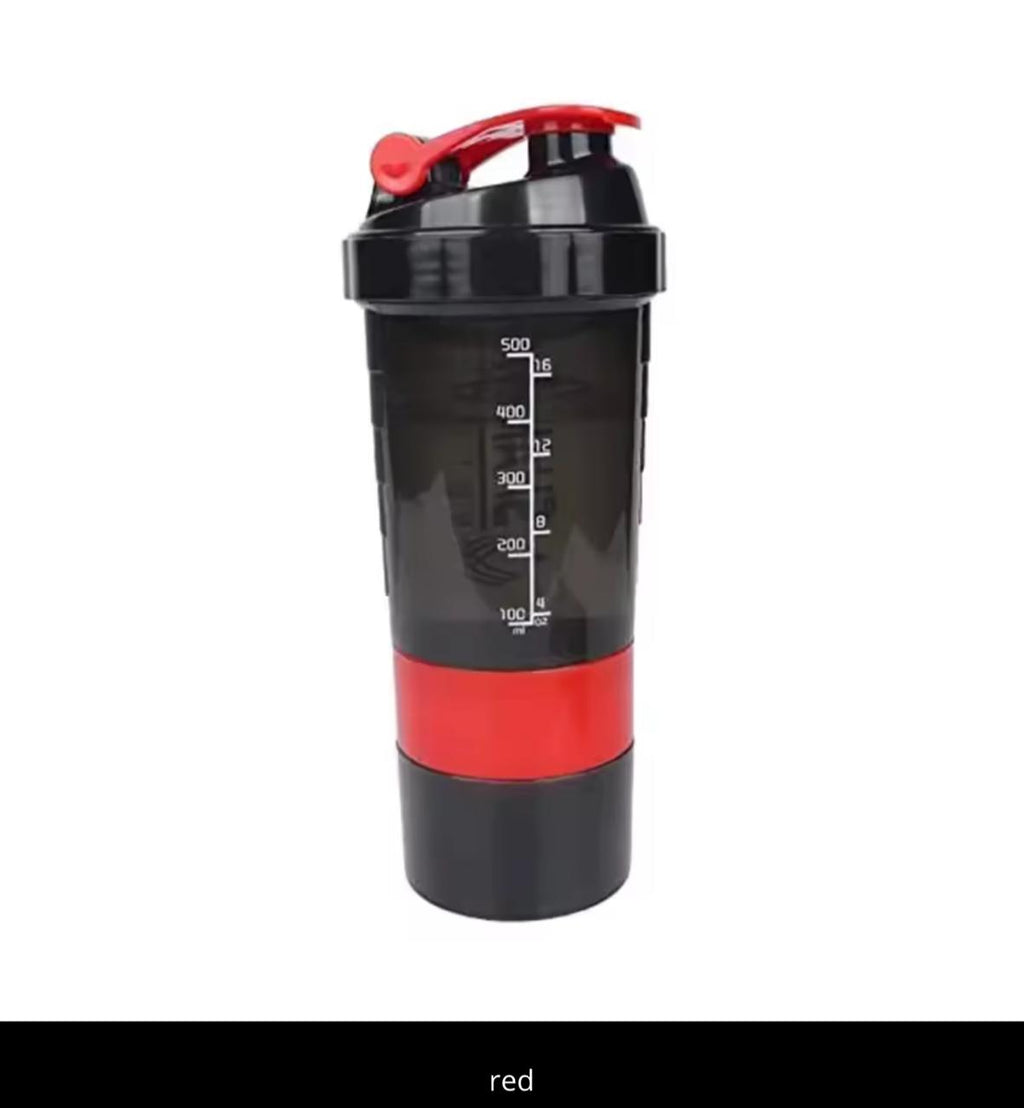 Spider Shaker Bottle with Storage Containers – 500ml BPA-Free Protein Shaker with Twist N' Lock Compartments