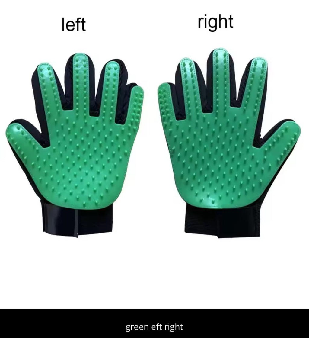 Multipurpose Pet Grooming Gloves – Grooming, De-shedding, Bathing & Massaging | Blue, Green, Red, Pink, Purple
