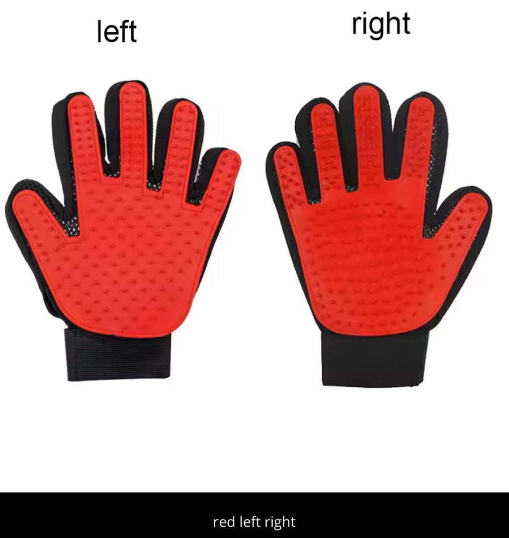 Multipurpose Pet Grooming Gloves – Grooming, De-shedding, Bathing & Massaging | Blue, Green, Red, Pink, Purple