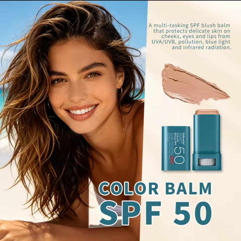 Lakerain Color Balm SPF 50 – 2-in-1 Sunscreen Blush Stick | Broad Spectrum PA++++ | Water-Resistant 40 Min | 6 Shades