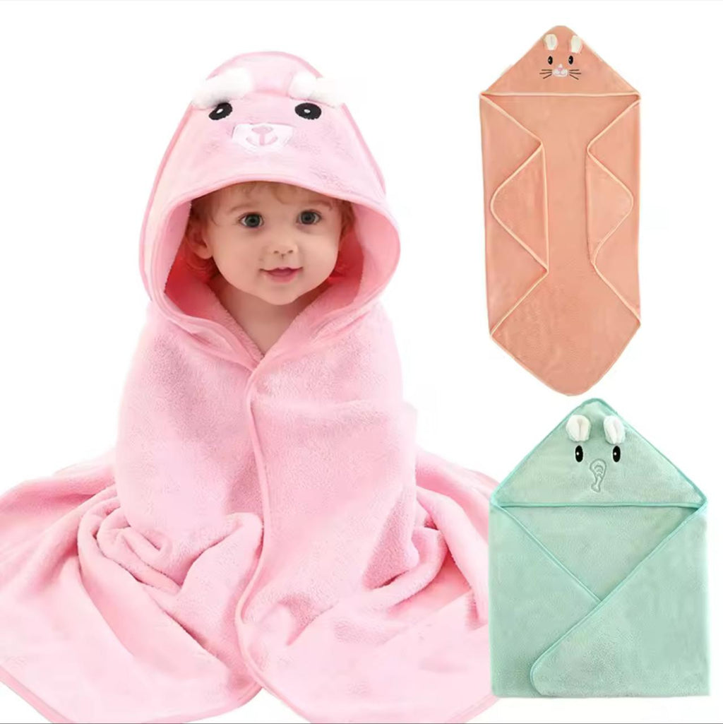 Baby Hooded Bath Towel – Super Absorbent Animal Design for Newborns & Toddlers