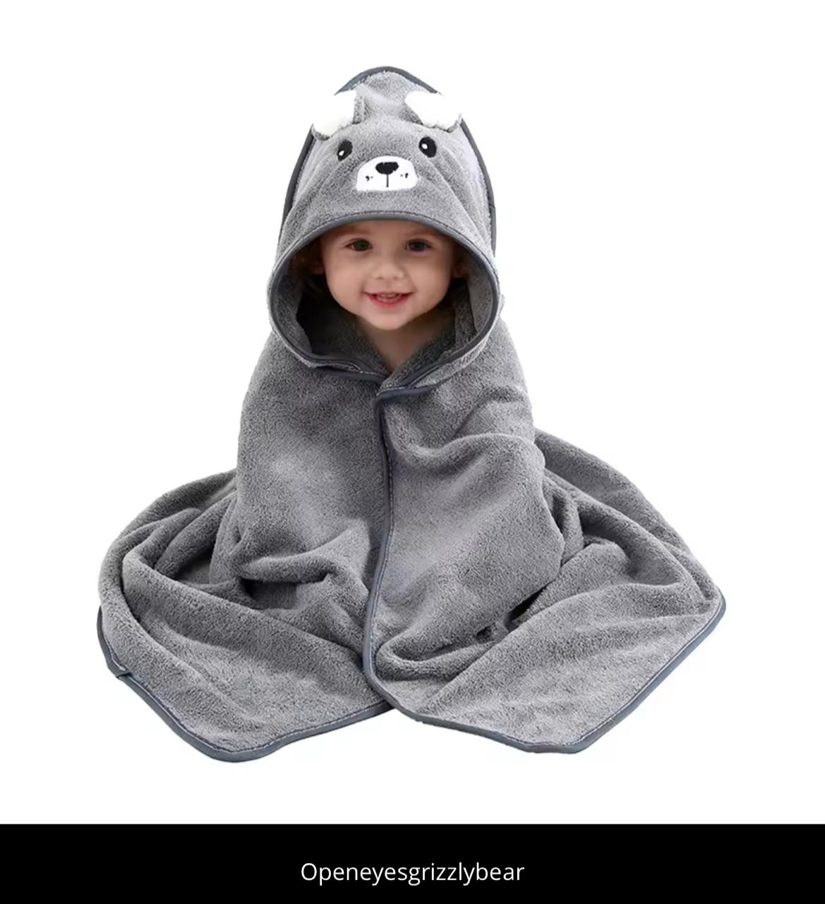 Baby Hooded Bath Towel – Super Absorbent Animal Design for Newborns & Toddlers