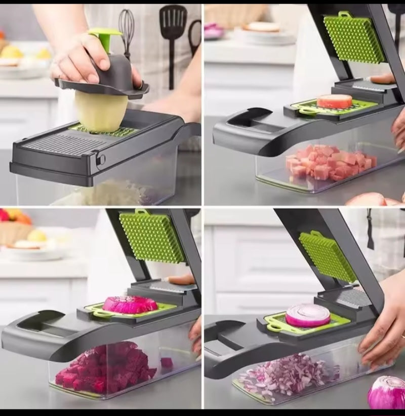 Multifunction Vegetable Chopper & Slicer with Storage Container