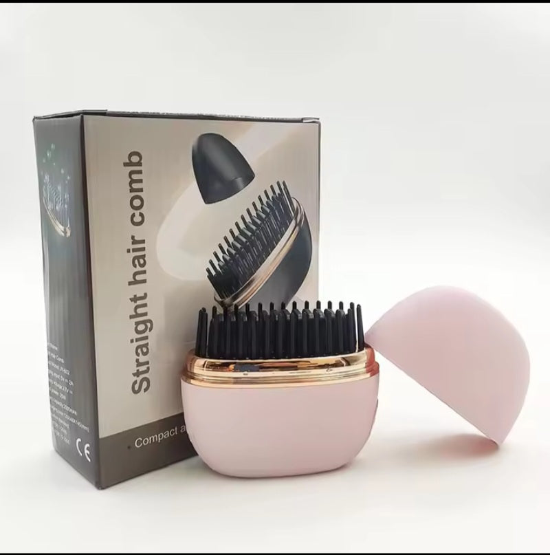 Portable Wireless Hair Straightener Brush – Mini USB Rechargeable Hair Comb for Smooth & Silky Hair