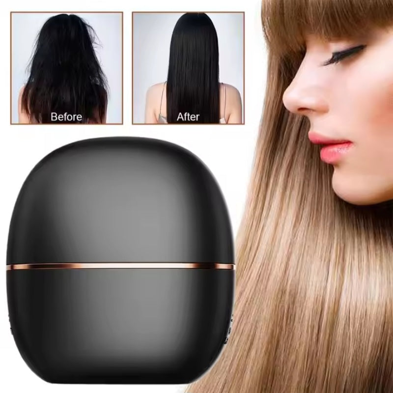 Portable Wireless Hair Straightener Brush – Mini USB Rechargeable Hair Comb for Smooth & Silky Hair