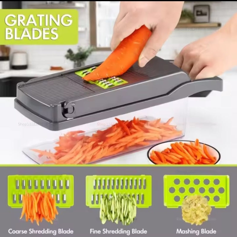 Multifunction Vegetable Chopper & Slicer with Storage Container