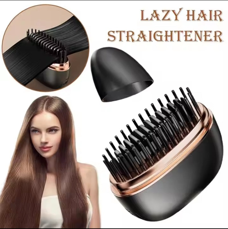 Portable Wireless Hair Straightener Brush – Mini USB Rechargeable Hair Comb for Smooth & Silky Hair