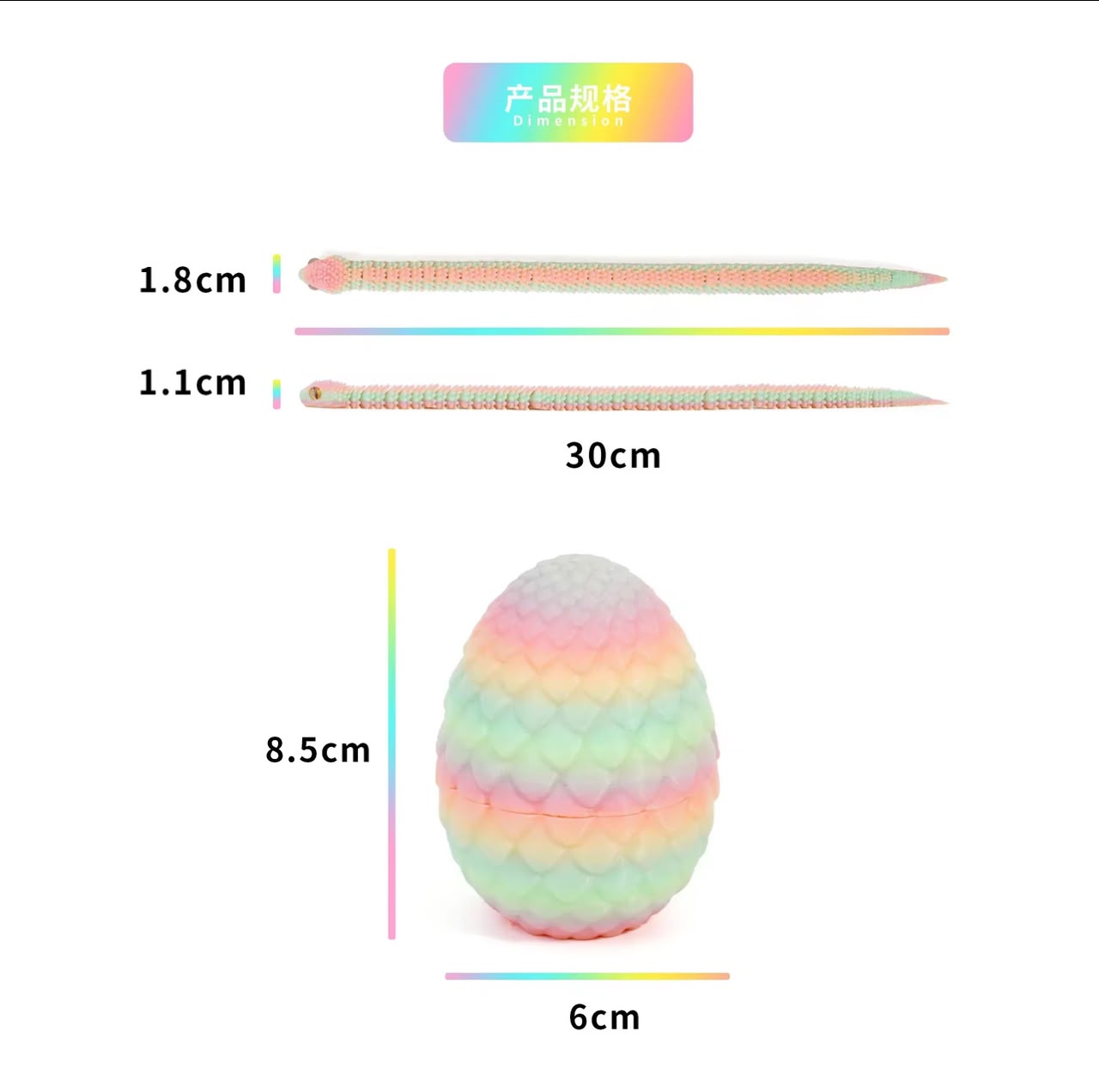 3D Printed Snake Action Figure in Egg – Flexible Jointed Fidget Toy