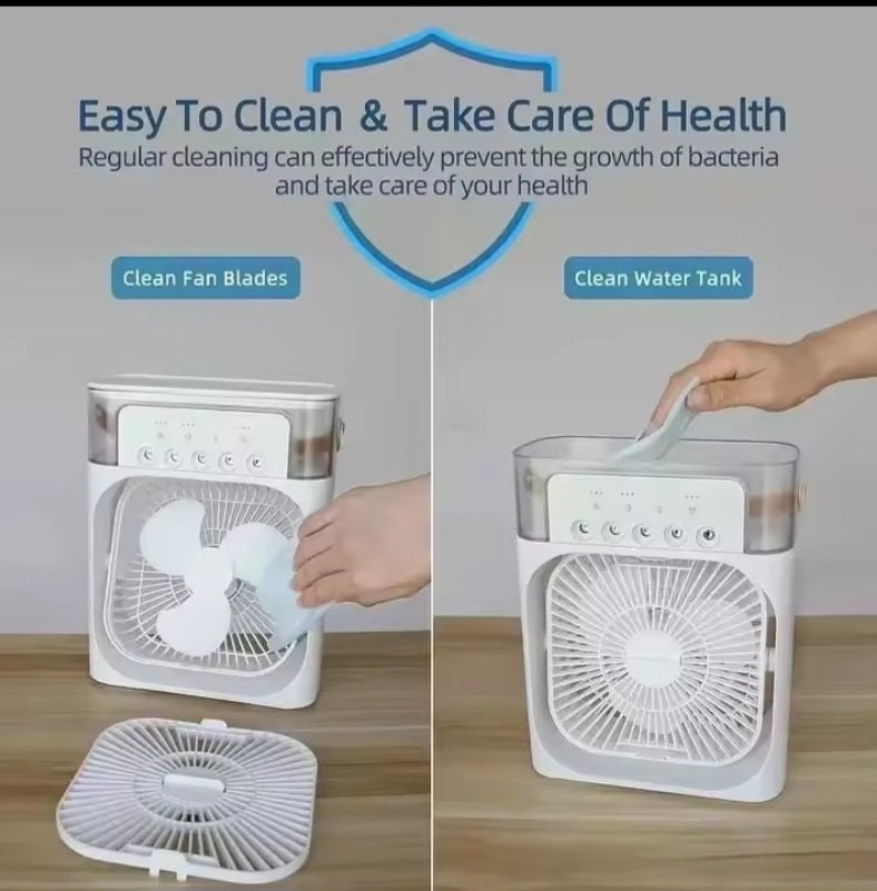 Portable USB Air Cooler Fan With Water Mist Spray ❄️💨 Mini Cooling Fan For Home & Office