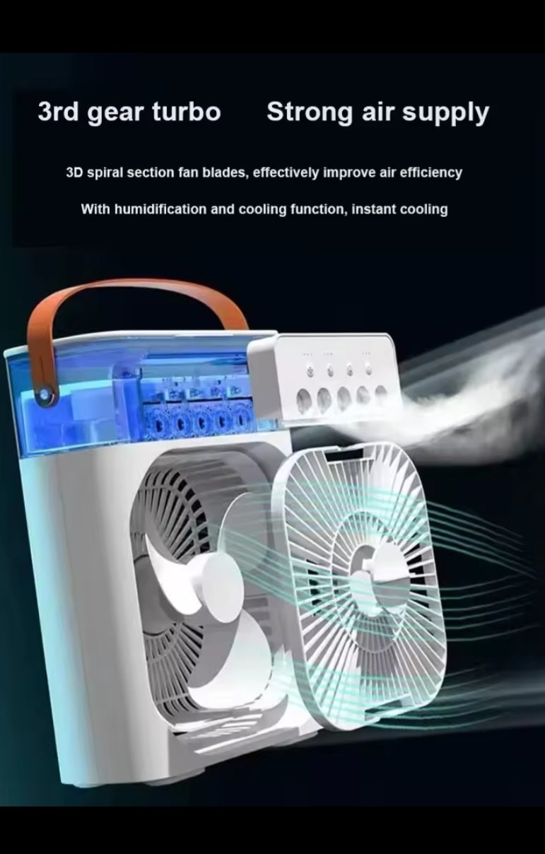 Portable USB Air Cooler Fan With Water Mist Spray ❄️💨 Mini Cooling Fan For Home & Office