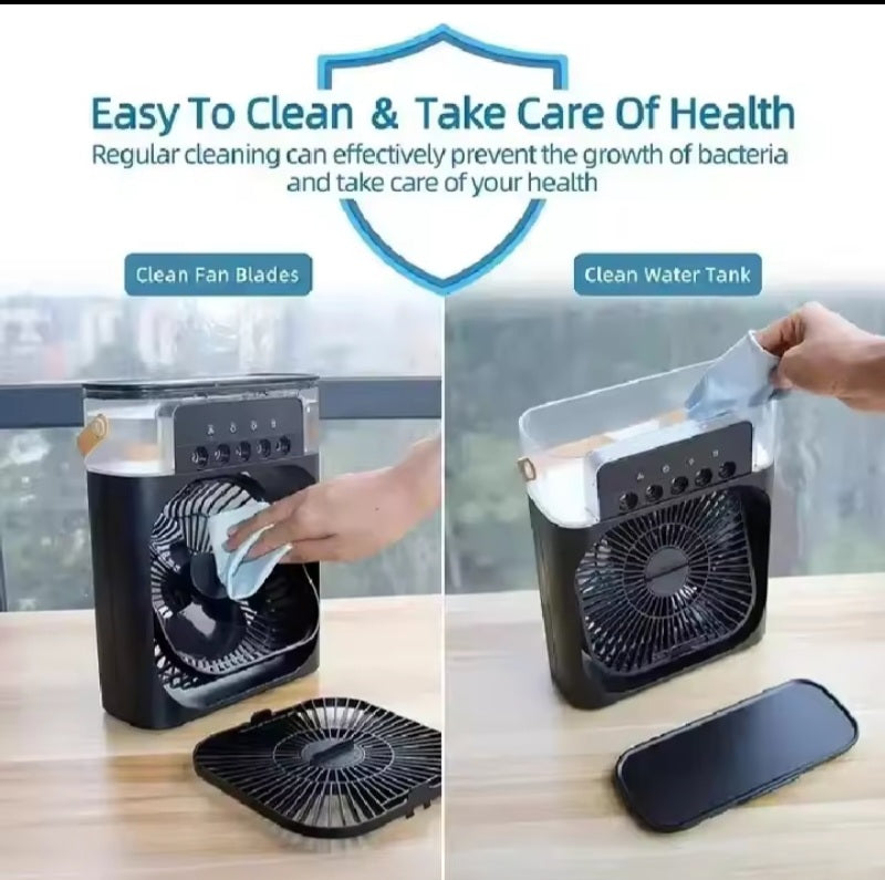 Portable USB Air Cooler Fan With Water Mist Spray ❄️💨 Mini Cooling Fan For Home & Office