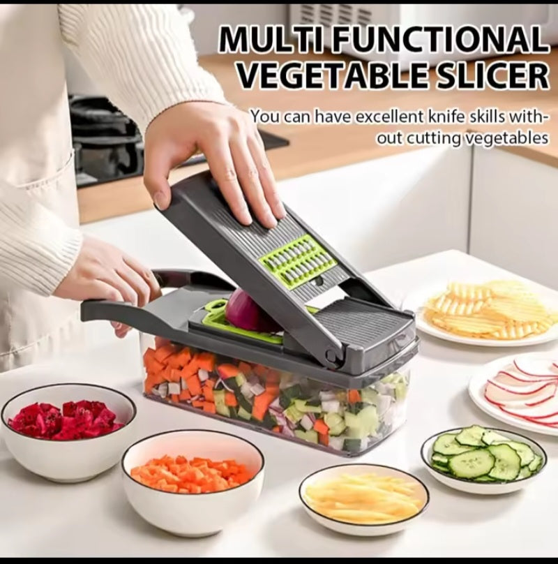 Multifunction Vegetable Chopper & Slicer with Storage Container