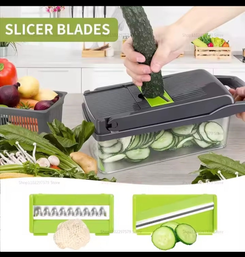 Multifunction Vegetable Chopper & Slicer with Storage Container