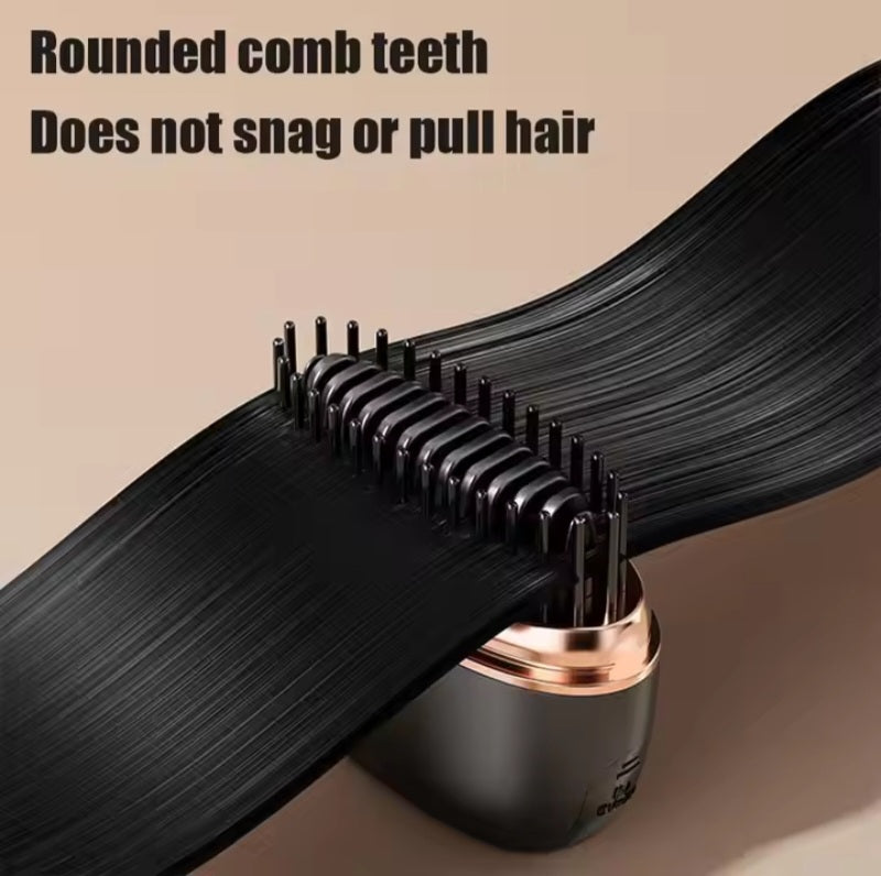 Portable Wireless Hair Straightener Brush – Mini USB Rechargeable Hair Comb for Smooth & Silky Hair